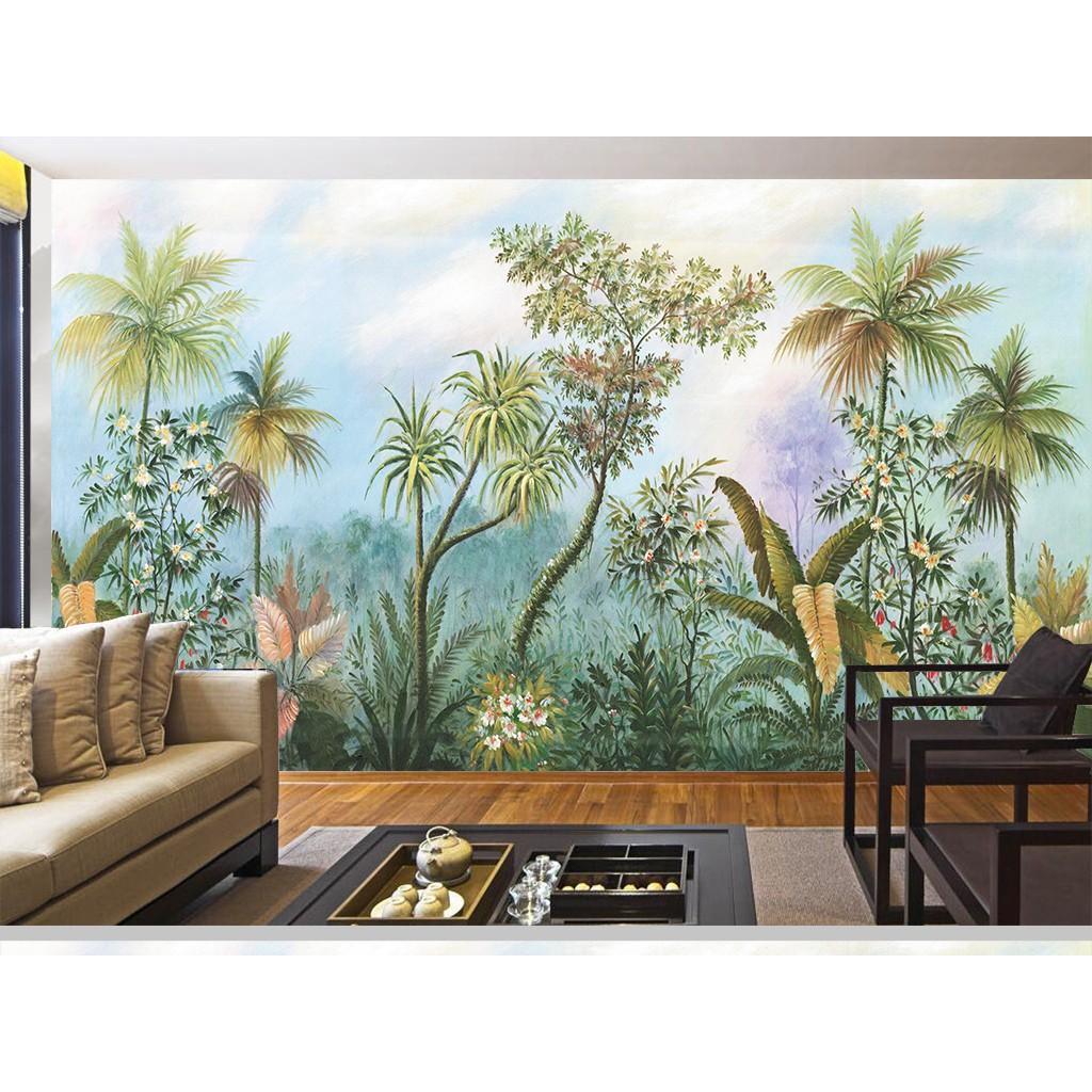 Tranh dán tường canvas rừng tropical ADH652
