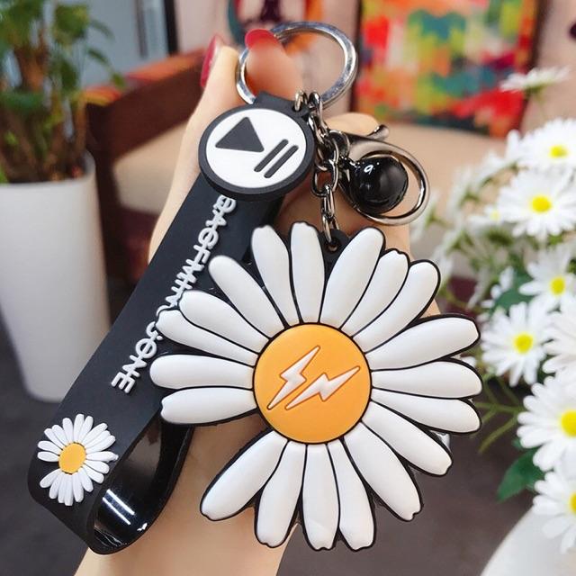 Móc Khoá Hoa Cúc GD cao su Ulzzang