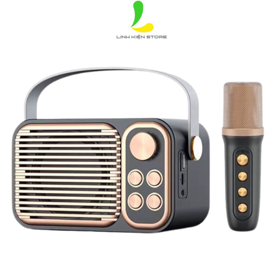 Loa Bluetooth Karaoke Su-Yosd YS104 - Loa xách tay mini chất liệu nhựa cao cấp, công suất 6W và micro không dây - Hàng nhập khẩu