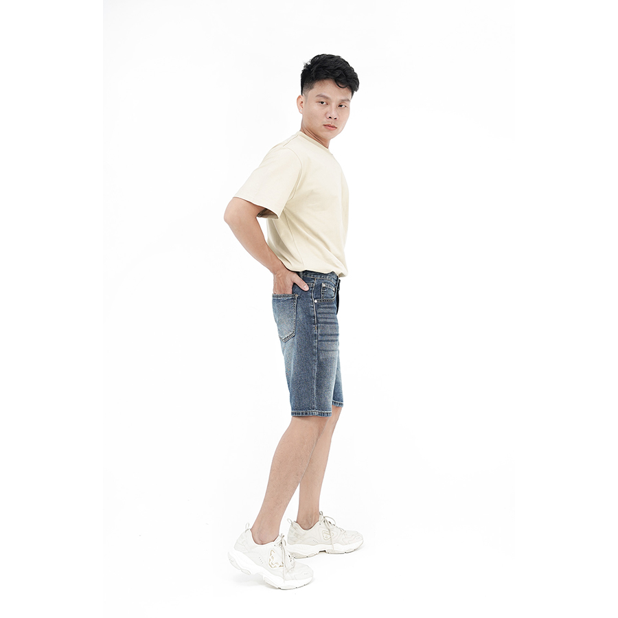 Quần Short Jeans Nam Cao Cấp HUNTER X-RAYS  Form Slimfit Cotton Xanh Đá  Thời  Thượng S46