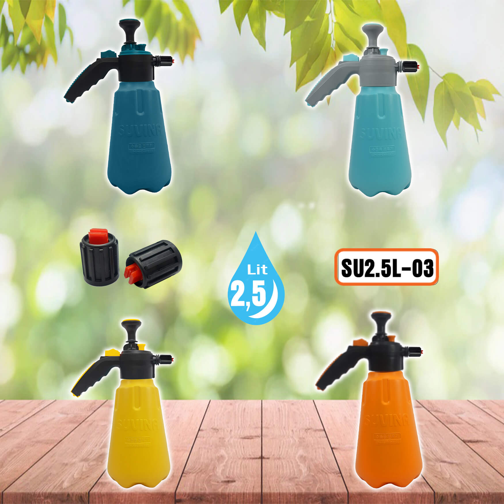 Bình Xịt Bọt Tuyết Rửa Xe Cầm Tay, Thể Tích 2.5 lít SU2.5L-03, Nhiều Màu Tùy Chọn, Bảo Hành 1 Tháng, Thiết Kế Kiểu Dáng Tiện Lợi, Khóa Xịt Tự Động Rảnh Tay, Chất Liệu Nhựa HDPE Siêu Bền,