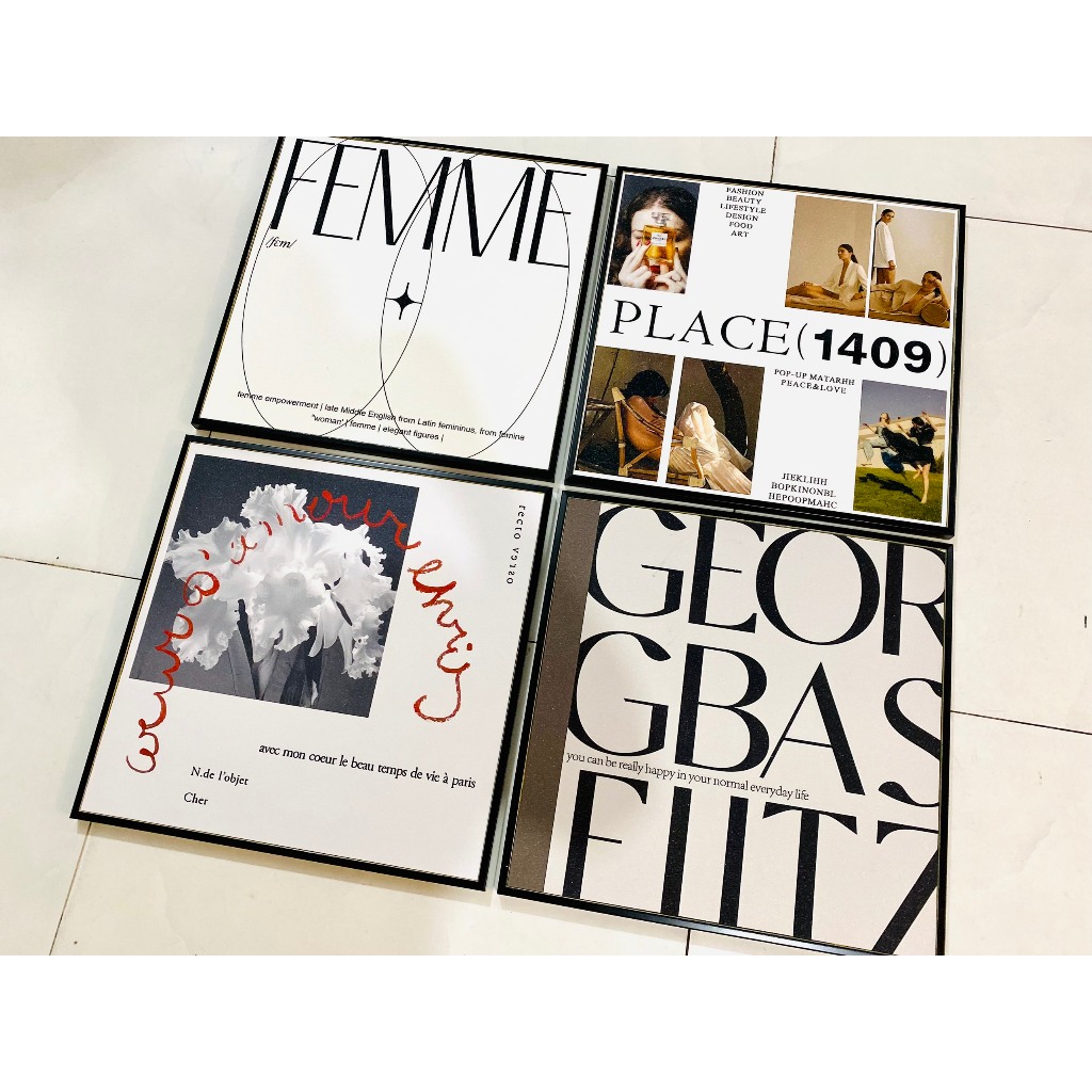 (HCM)Tranh treo tường decor các mẫu về thương hiệu thời trang hiện đại(kèm đinh treo)