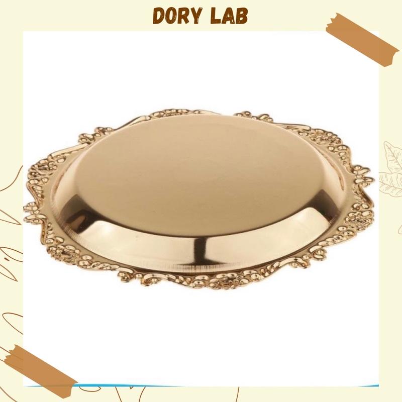 Khay Kim Loại Đựng Nến, Đĩa Tròn Phụ Kiện Decor Chụp Ảnh Phong Cách Cổ Điển - Dory Lab