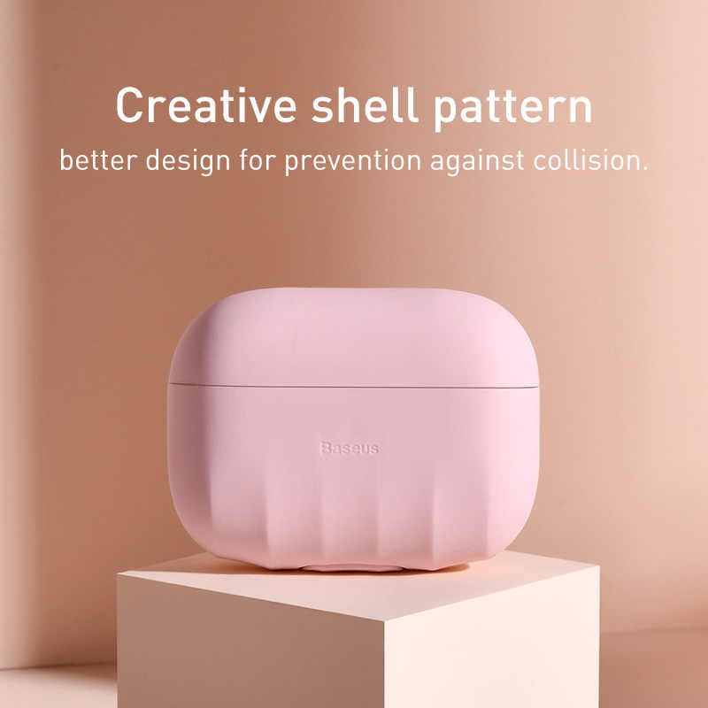 Bao case chống sốc silicon siêu mỏng cho tai nghe Apple Airpods Pro hiệu Baseus Shell Pattern (Mỏng 0.8mm, bảo vệ toàn diện, vật liệu cao cấp) - Hàng nhập khẩu