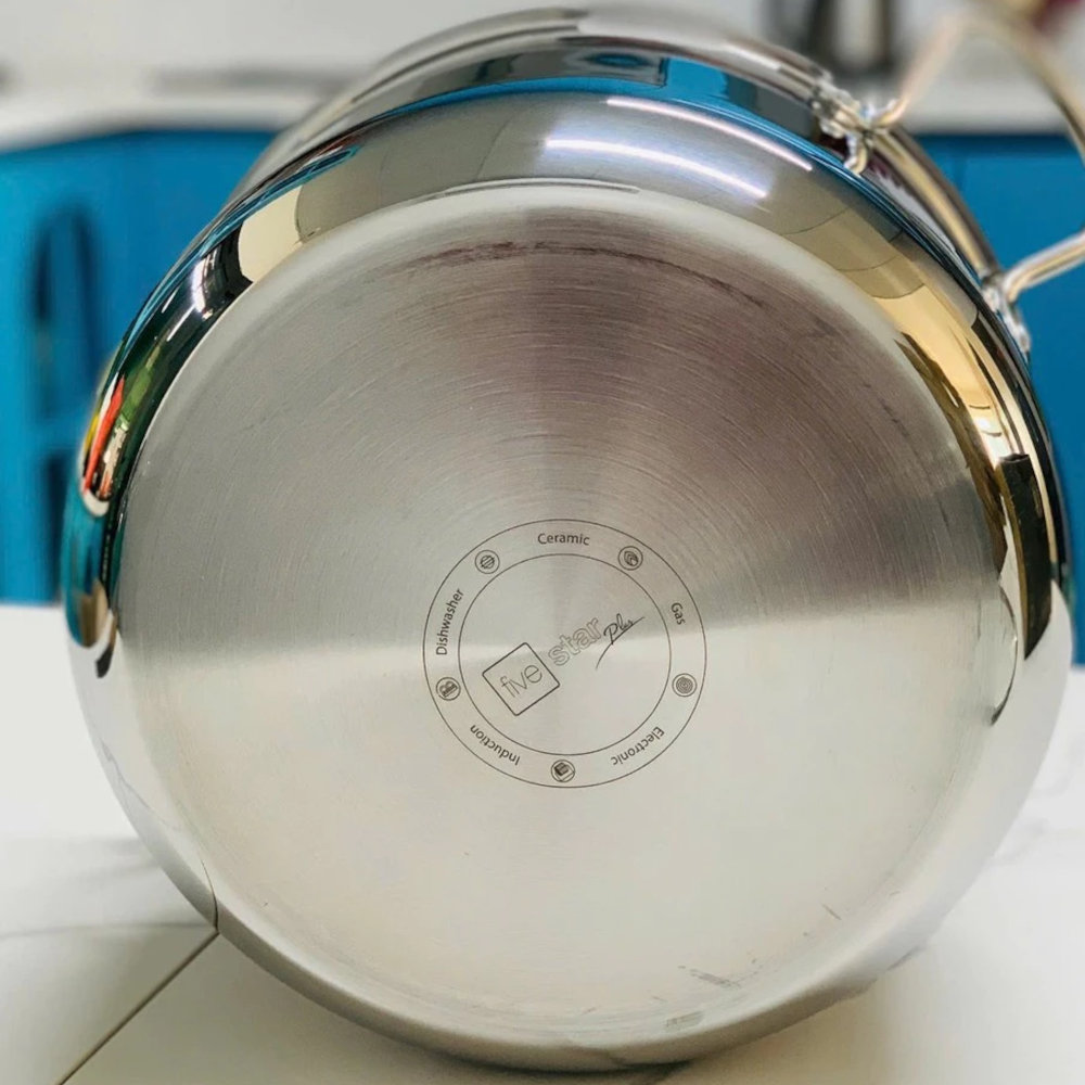 Nồi Luộc Gà Thân Cao Inox 304 3 Đáy Từ Plus Fivestar