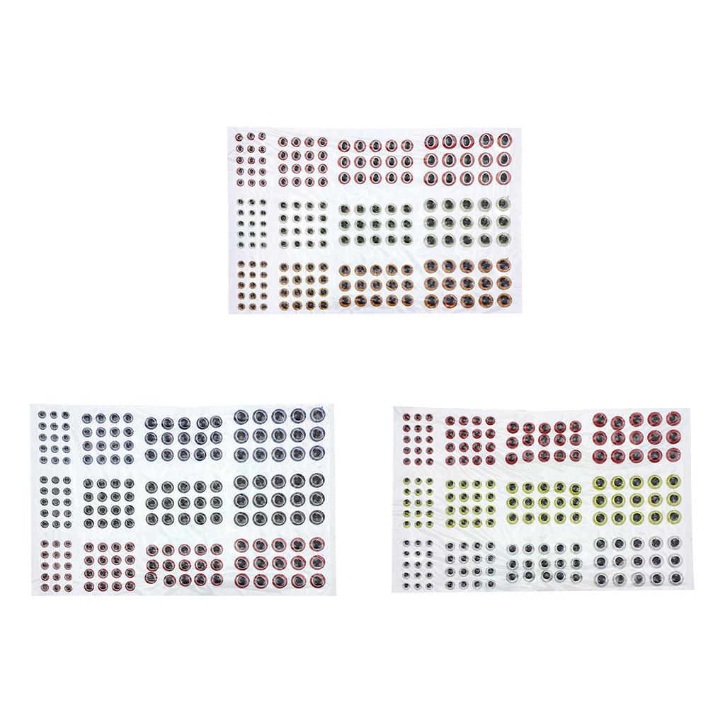 183pcs Fishing Lure Eyes 3D Holographic Eyes Fly Tying Jigs Crafts DIY Red White