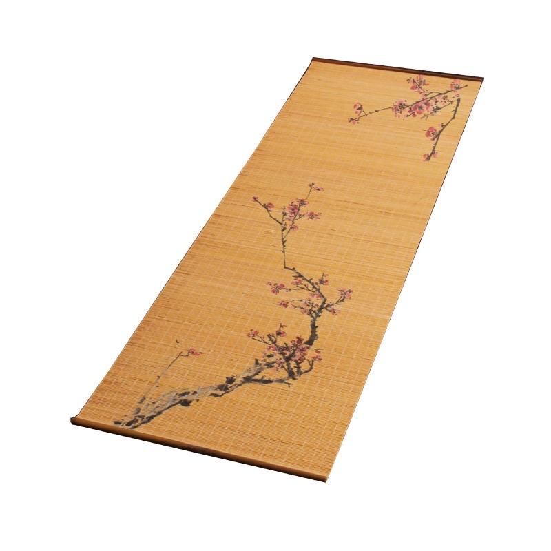 Chiếu tre , thảm tre trải bàn trà trang trí hoa đào 30x60cm