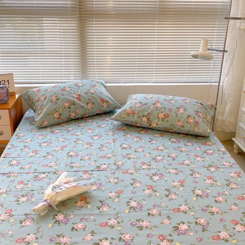 Bộ Chăn Ga Cotton Living 100%cotton Hàng Nhập Khẩu Cao Cấp 3 Món Thoáng Mát Nhiều Mẫu