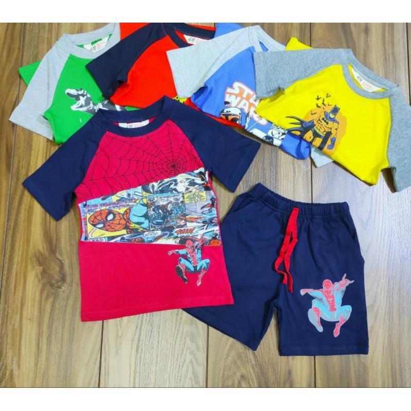 Bộ Cộc Tay Bé Trai Xuất Khẩu Cotton 10-25kg