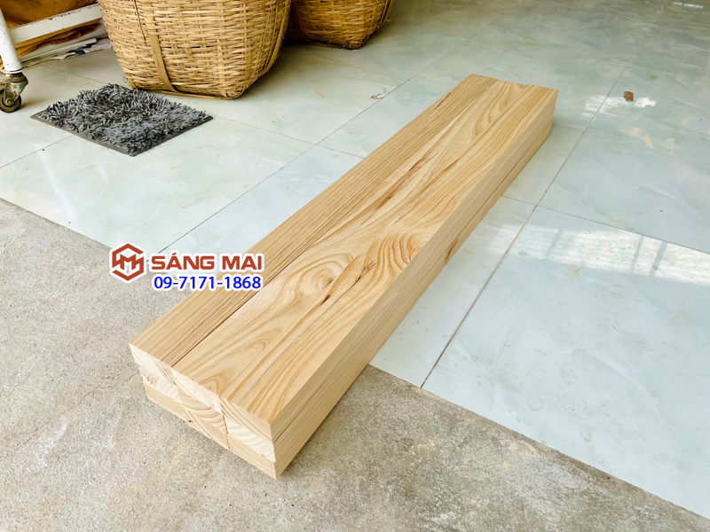 [MS151] Thanh gỗ thông 4cm x 8cm x dài 120cm + láng mịn 4 mặt