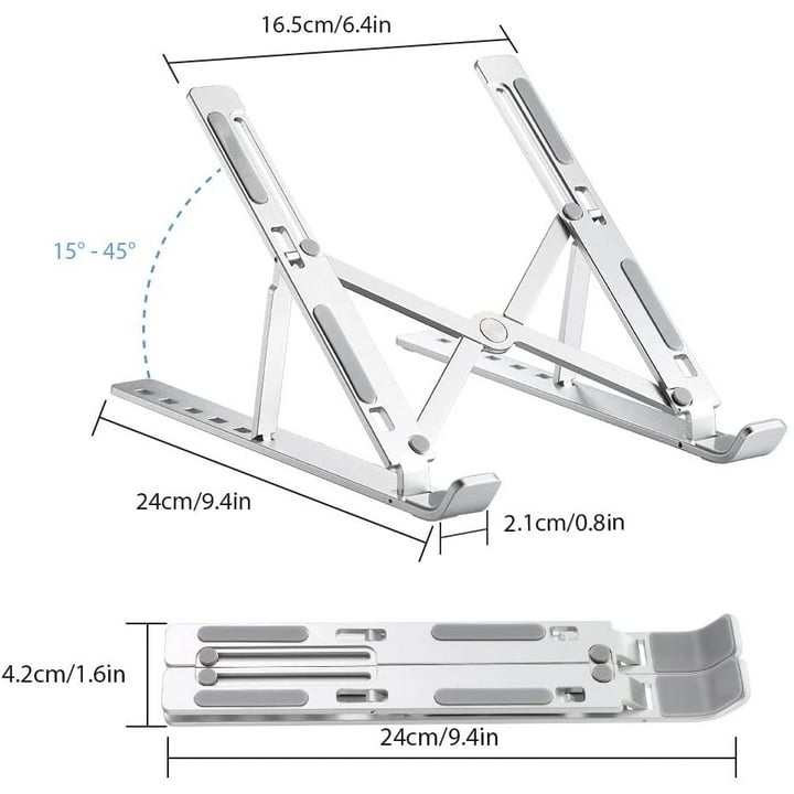 Hình ảnh Giá đỡ laptop tuỳ chỉnh góc nghiêng để phù hợp góc nhìn của bạn chất liệu hợp kim nhôm, hỗ trợ tản nhiệt tốt cho máy tính laptop, macbook và máy tính bảng