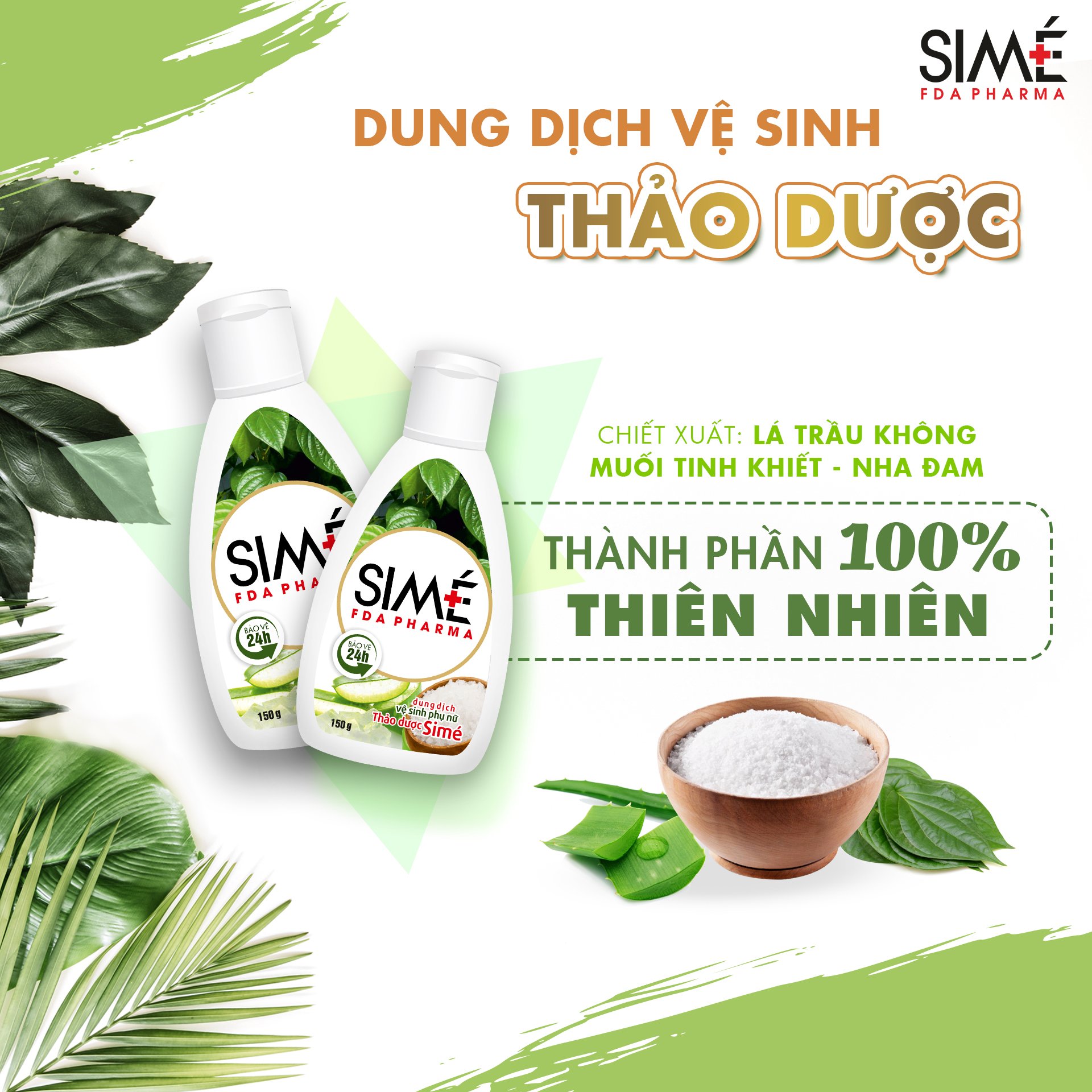 Dung dịch vệ sinh phụ nữ thảo dược thiên nhiên SIMÉ ngừa các bệnh phụ khoa, diệt khuẩn