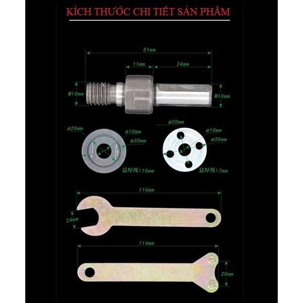 Combo Bộ chuyển máy khoan thành máy mài + Vòng bảo vệ