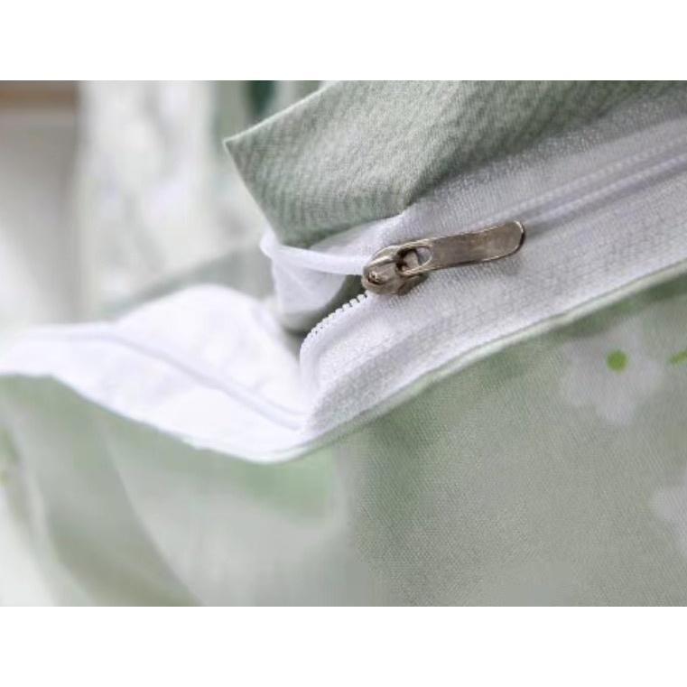 Bộ Chăn Ga Gối Cotton 3Dm6/m8/2m-Tiệm Nhà MêuSet 4 Món 2 Vỏ gối ,drap , vỏ chăn Hoa Mai Xanh Ngọc Cao Cấp