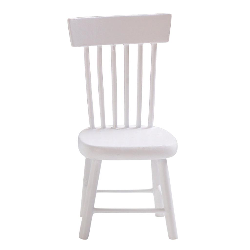 1/12 Scale Dolls House Miniature Unpainted Dining Chair Furniture Accessory