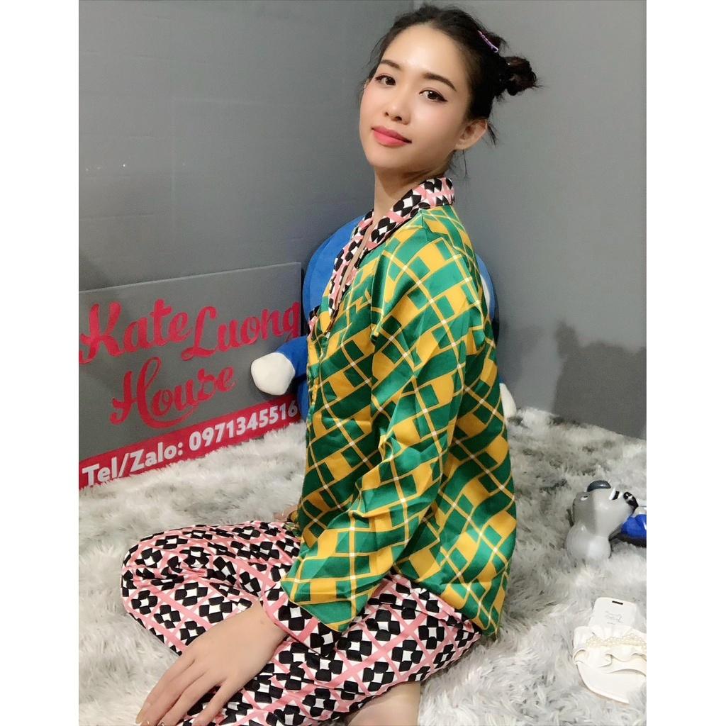 3.4 KLHSTORE2018 bộ ngủ pijama satin lập phương 4