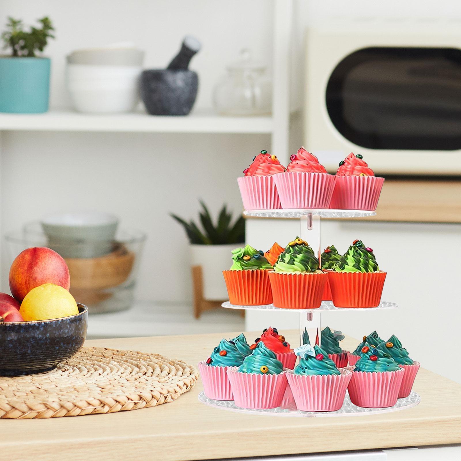 3 Tiered Cake Stand Serving Tray Fruits Home Tea Party Cupcake Display Plate