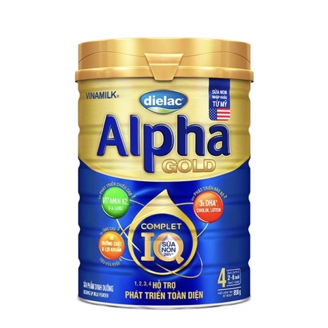 Sữa bột Vinamilk Dielac Alpha Gold 4 lon 850g