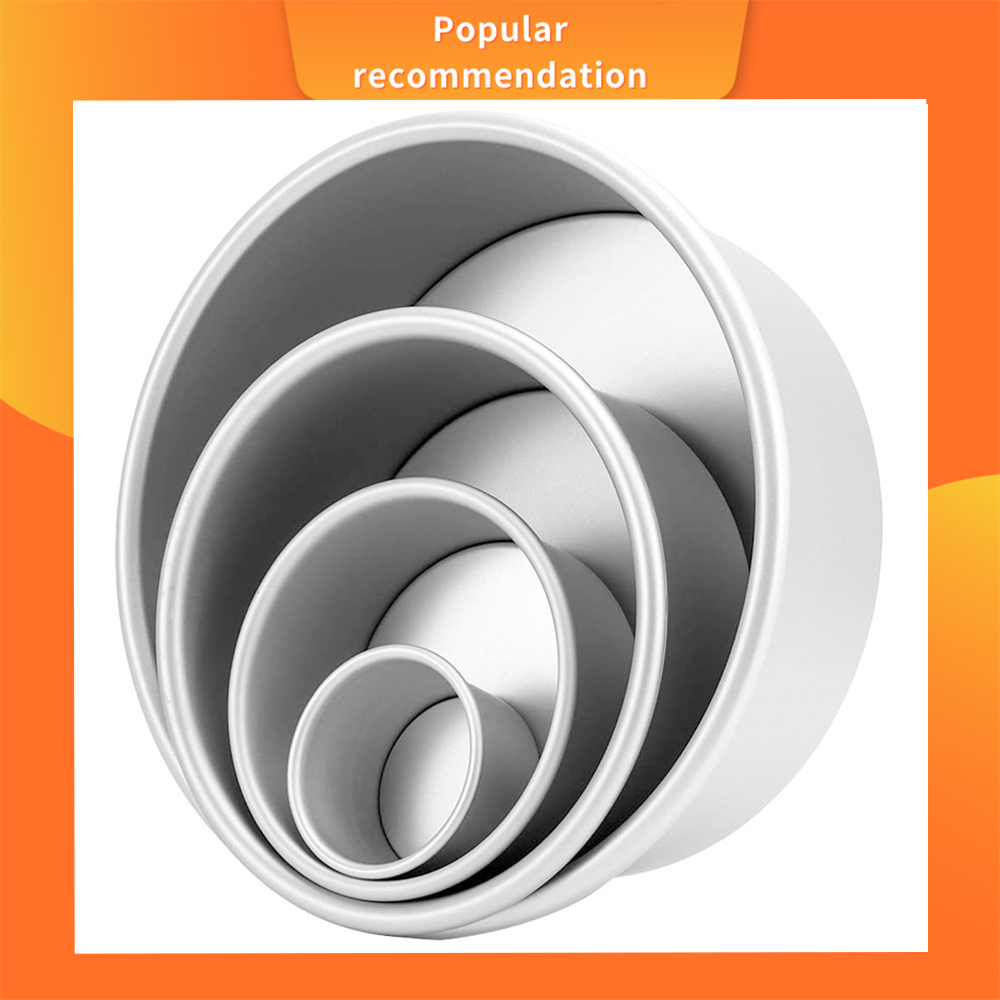 Phụ Kiện Nhà Bếp 4 Gói Bánh Tròn Tín Không Dính Sâu Nhôm Vòng Bánh Chảo Có Đế Rời