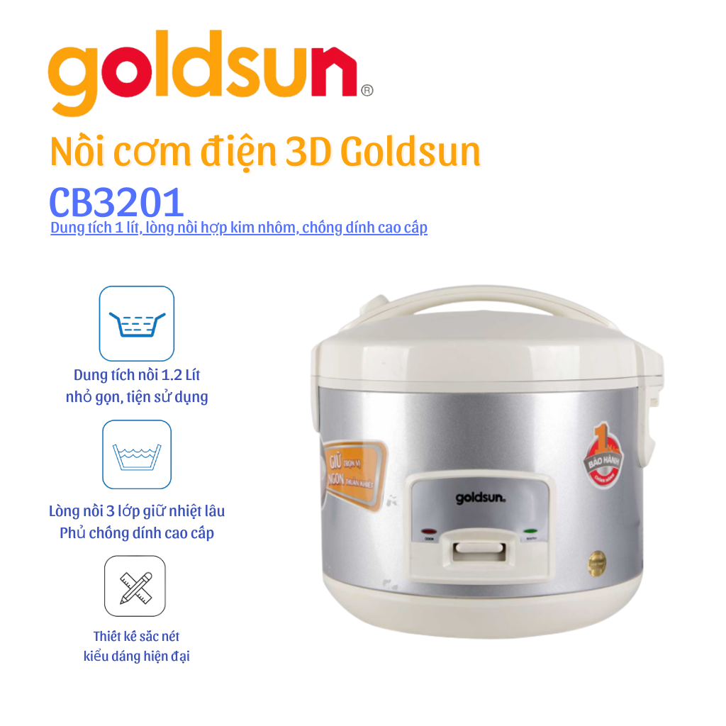 Nồi cơm điện Goldsun CB3201 Hàng chính hãng