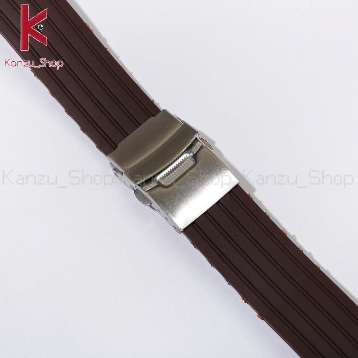 Dây đồng hồ cao su sọc dọc nhiều màu các size 16mm 18mm 20mm 22mm 24mm
