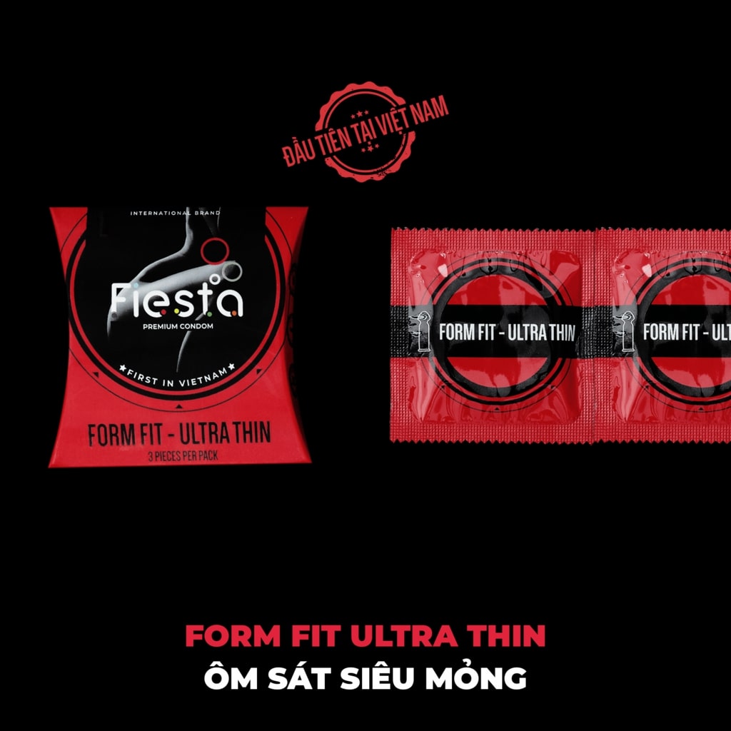 Bao cao su Fiesta ôm sát, siêu mỏng – hộp 3 cái