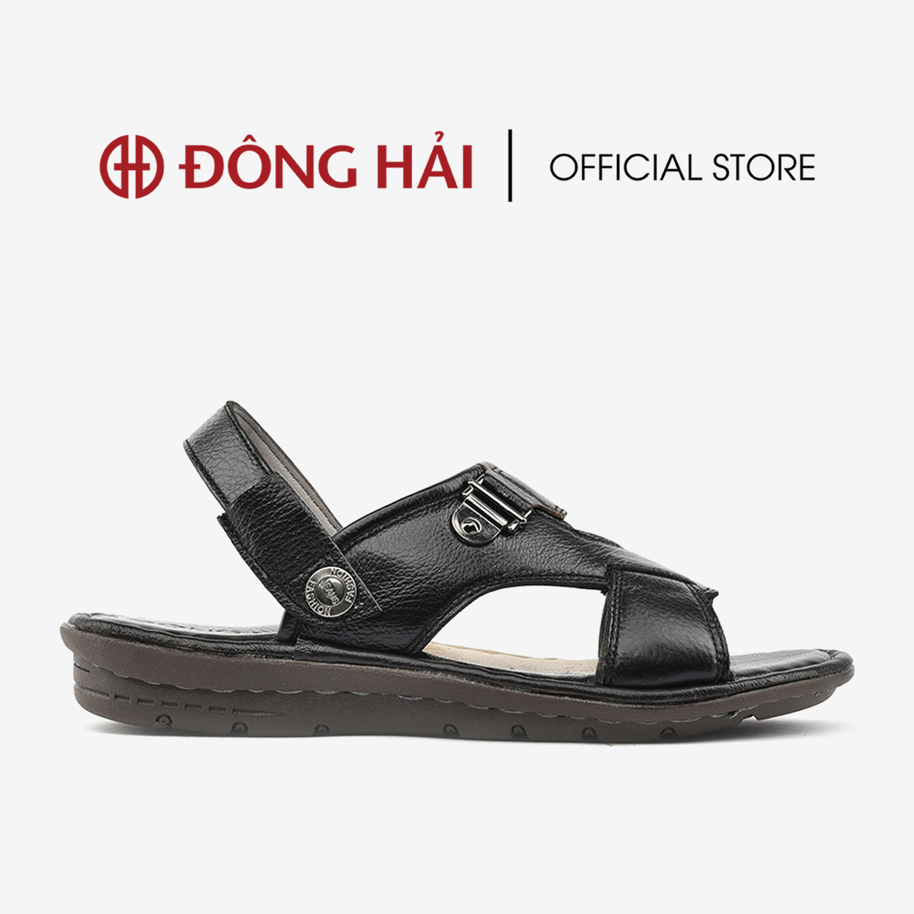 Giày Sandal nam Đông Hải quai ngang chất liệu da bò cao cấp đế cao su chắc chắn - S1110