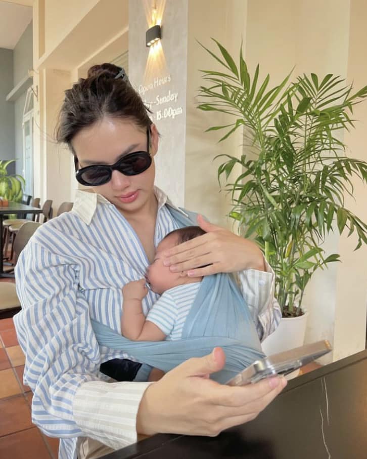 Địu Vải EmBé Sling Dòng Flex Và Flex Plus Màu Ocean Cho Bé Từ 0 Đến 24 Tháng Tuổi