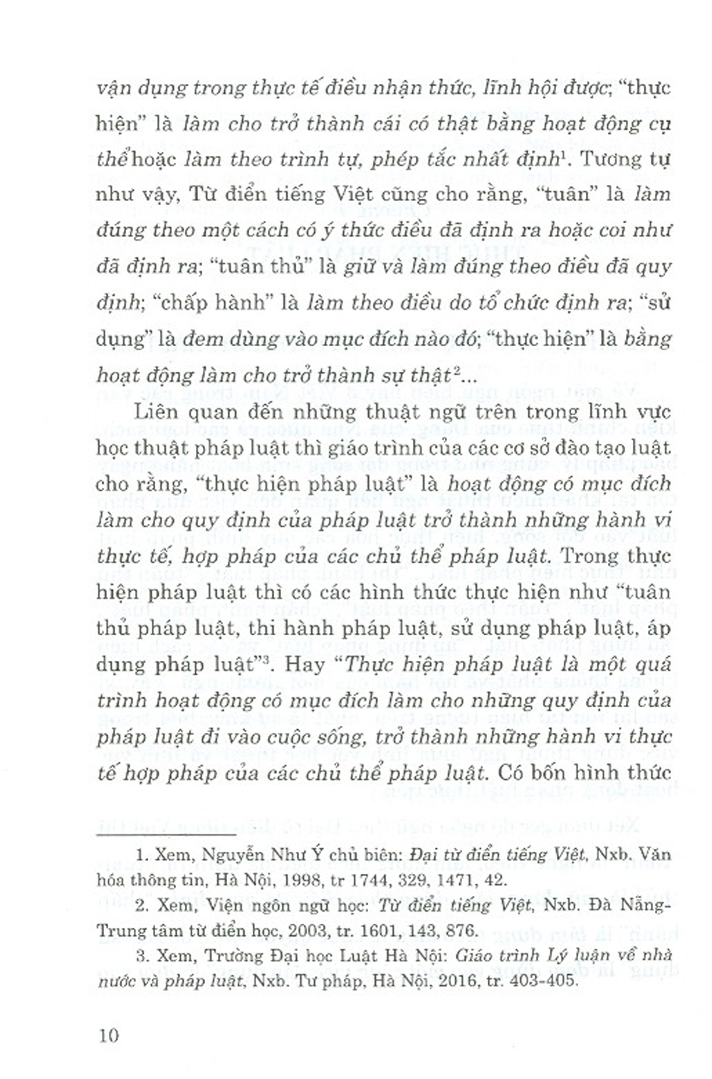 Thực Hiện, Áp Dụng Và Giải Thích Pháp Luật Ở Việt Nam