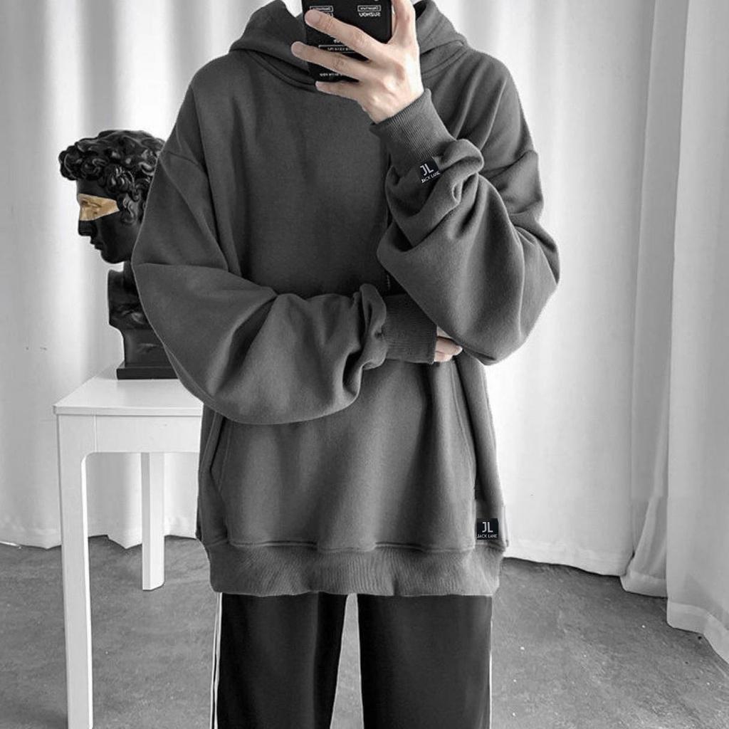 Áo Hoodie oversize trơn Basic, JACKLANE , Áo nam nữ Unisex Jack Lane dài tay chất vài dày ấm phong cách Hàn Quốc