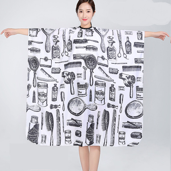 Áo choàng cắt tóc phong cách barber họa tiết