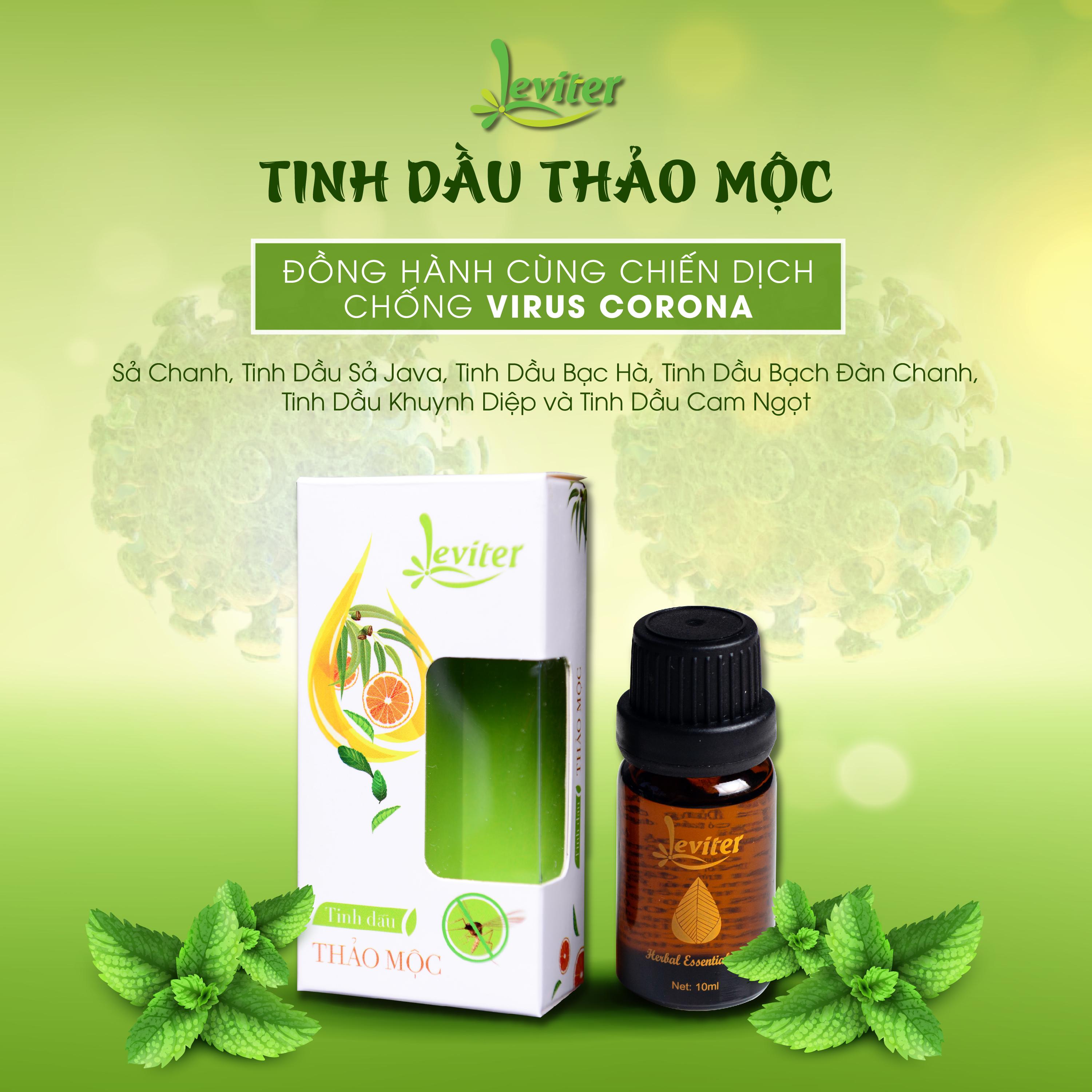 Tinh Dầu Oải Hương Leviter 10ml Tặng Kèm Tinh Dầu Thảo Mộc Đuổi Muỗi (10ml x 2 chai)