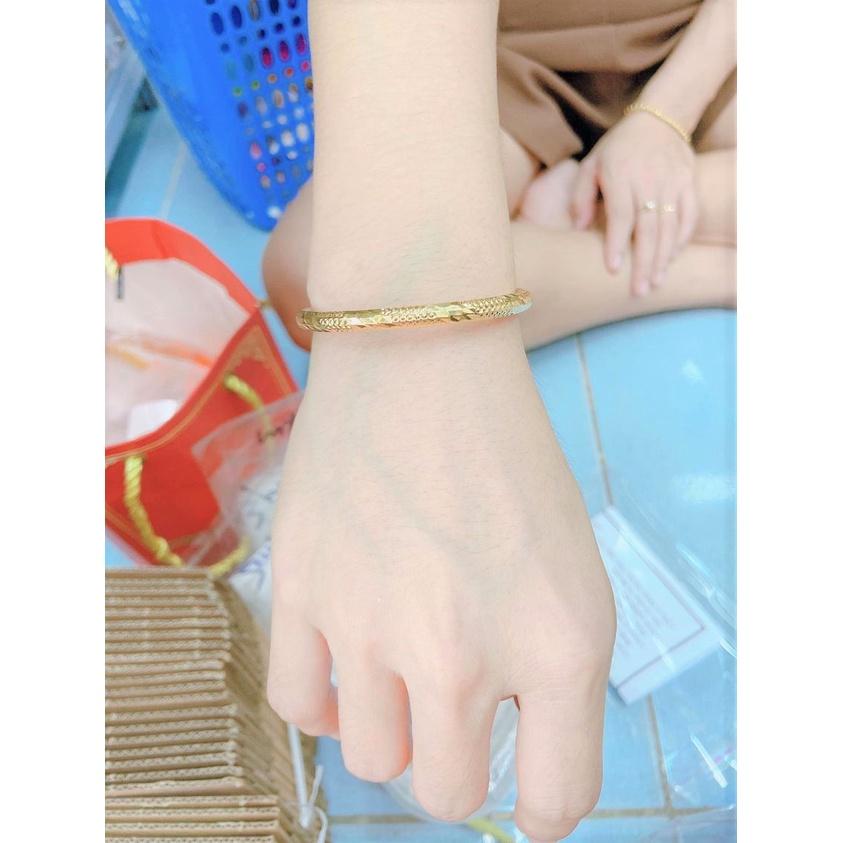 Vòng Cặp Đôi Bản 4,5 Phay Chạm Sáng Vàng Vonfram Cao Cấp-Dùng vĩnh viễn tắm rửa thoải mái