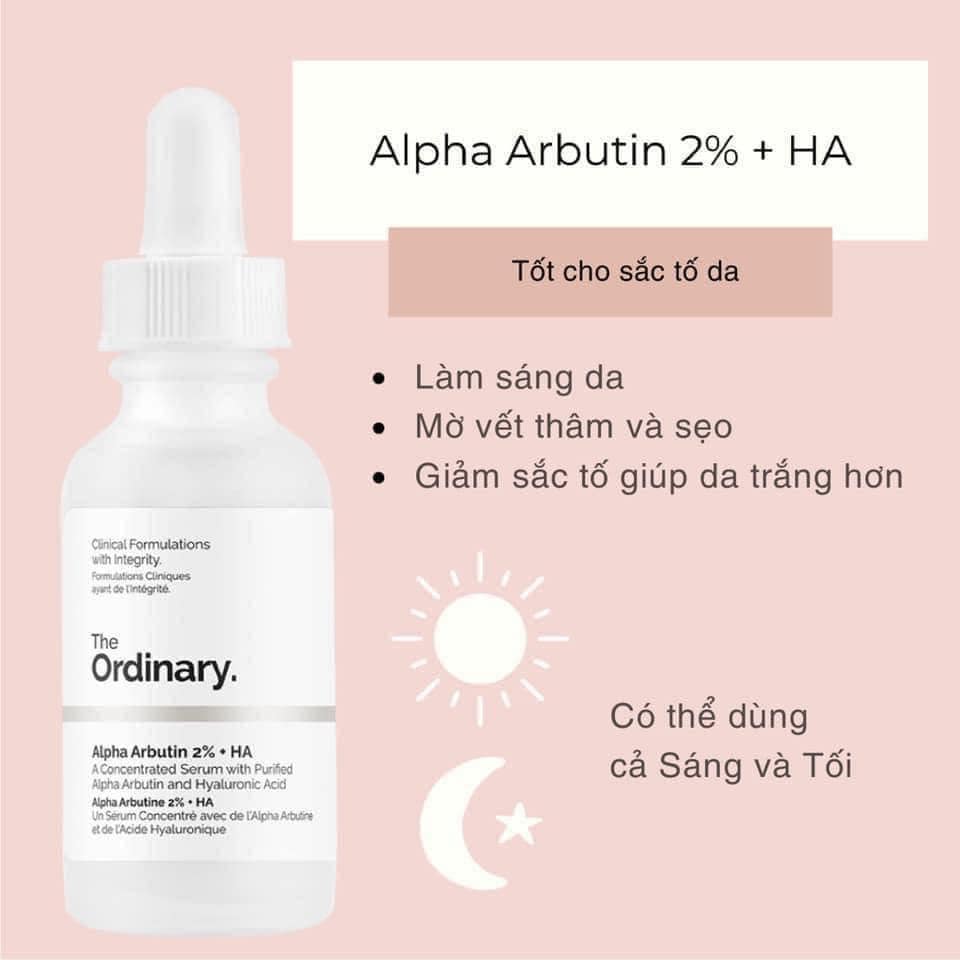 Tinh Chất Dưỡng Trắng Mờ Thâm Nám The Ordinary Alpha Arbutin 2% + HA 30ml