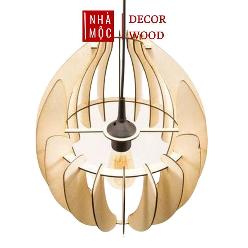 Đèn gỗ thả trần trang trí mẫu TT14