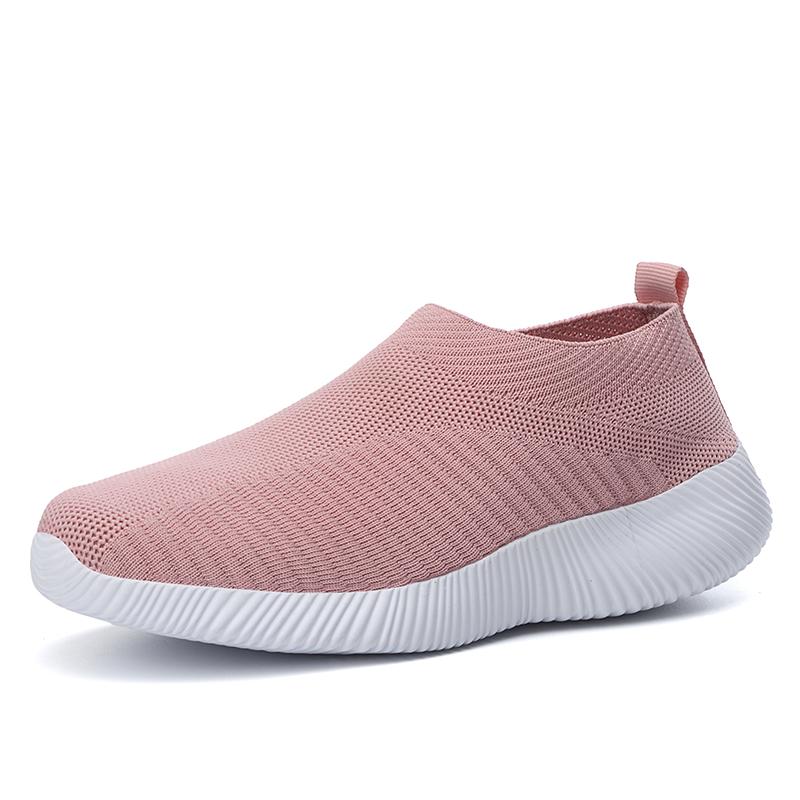 Đèn Sneakers Nữ Giày Chạy Bộ Nữ Lưới Slip-On Giày Thể Thao Nữ 2019 Zapatillas Mujer "Deportiva Color: Black Shoe Size: 39