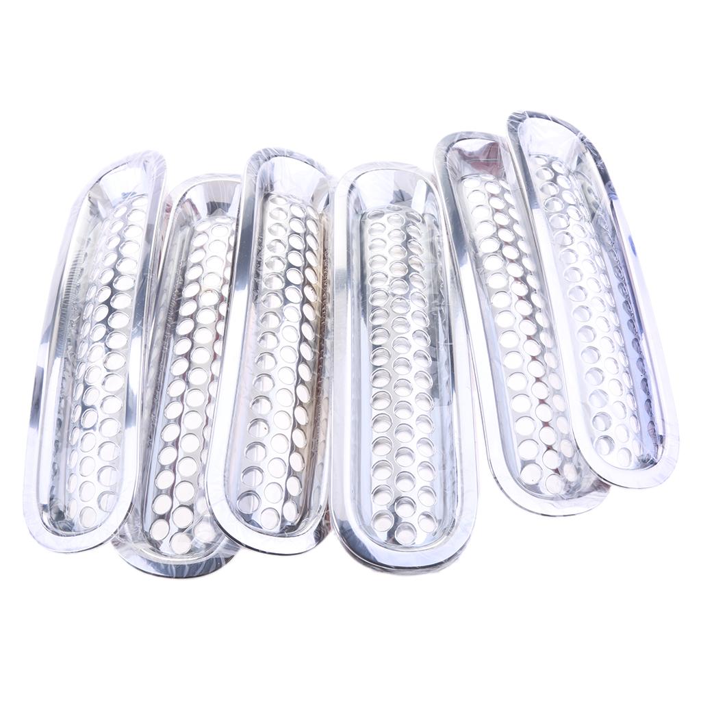 7 Pieces Chrome Car Front Grille Cover Insert Mesh Grill for Jeep Wrangler