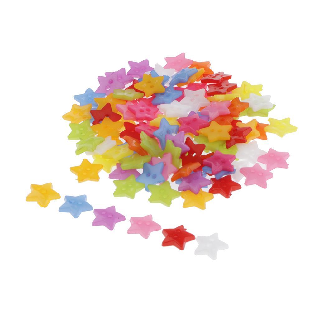 100x 15mm Colorful holes Buttons for DIY Sewing Craft