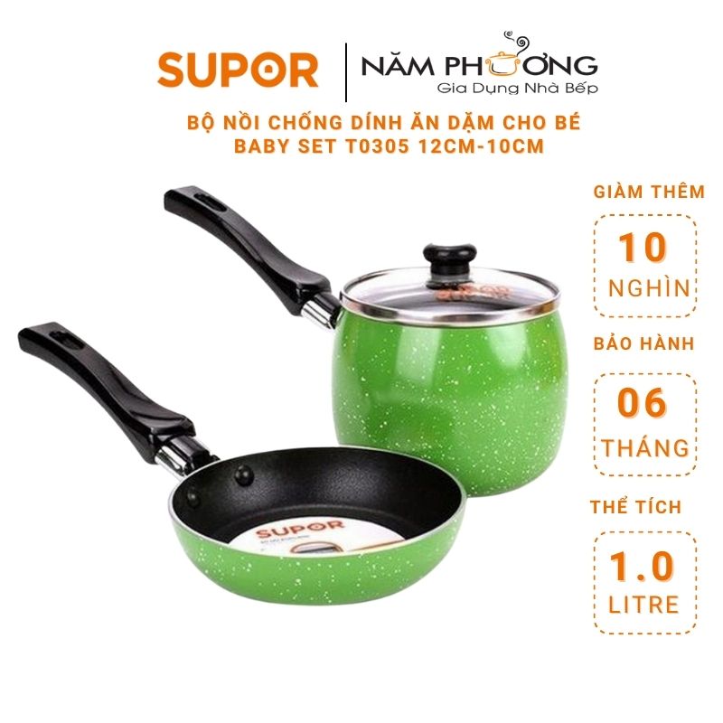 Bộ Nồi Chống Dính Supor Bobo T0305 - màu ngẫu nhiên