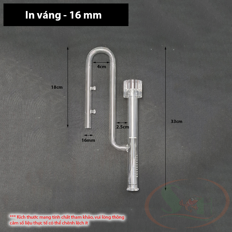 Ống in out thủy tinh mini 10, 12, 16 mm gắn bơm lọc thùng bể cá tép thủy sinh