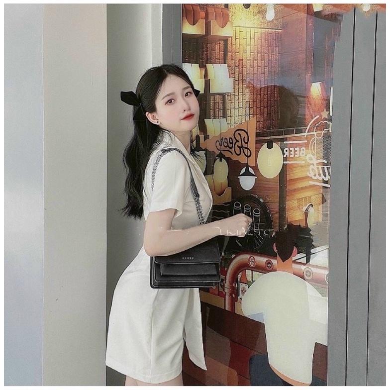 Jumpsuit cổ vest tà chéo