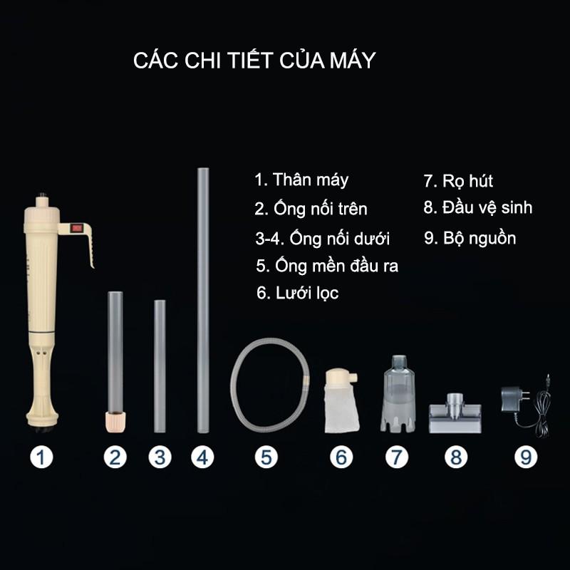 Máy Hút Vệ Sinh Đáy Hồ Cá và Lọc Cầm Tay Sử Dụng Pin