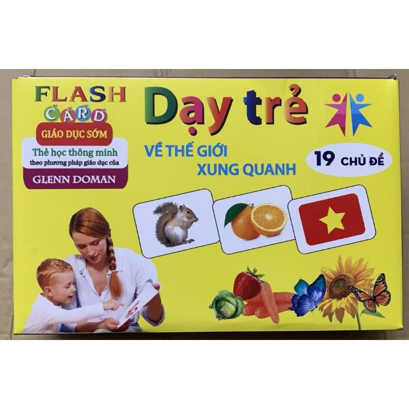 Đồ chơi giáo dục Thẻ Học Thông Minh 19 Chủ Đề loại to song ngữ tiếng Anh loại chuẩn Glenn Doman Flashcard Loại To