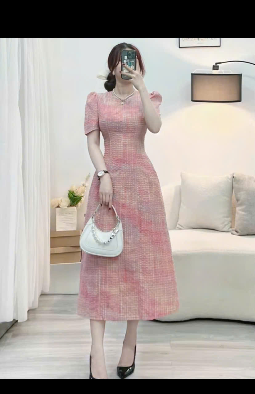 Đầm vải xô tay ngắn dưới 55kg