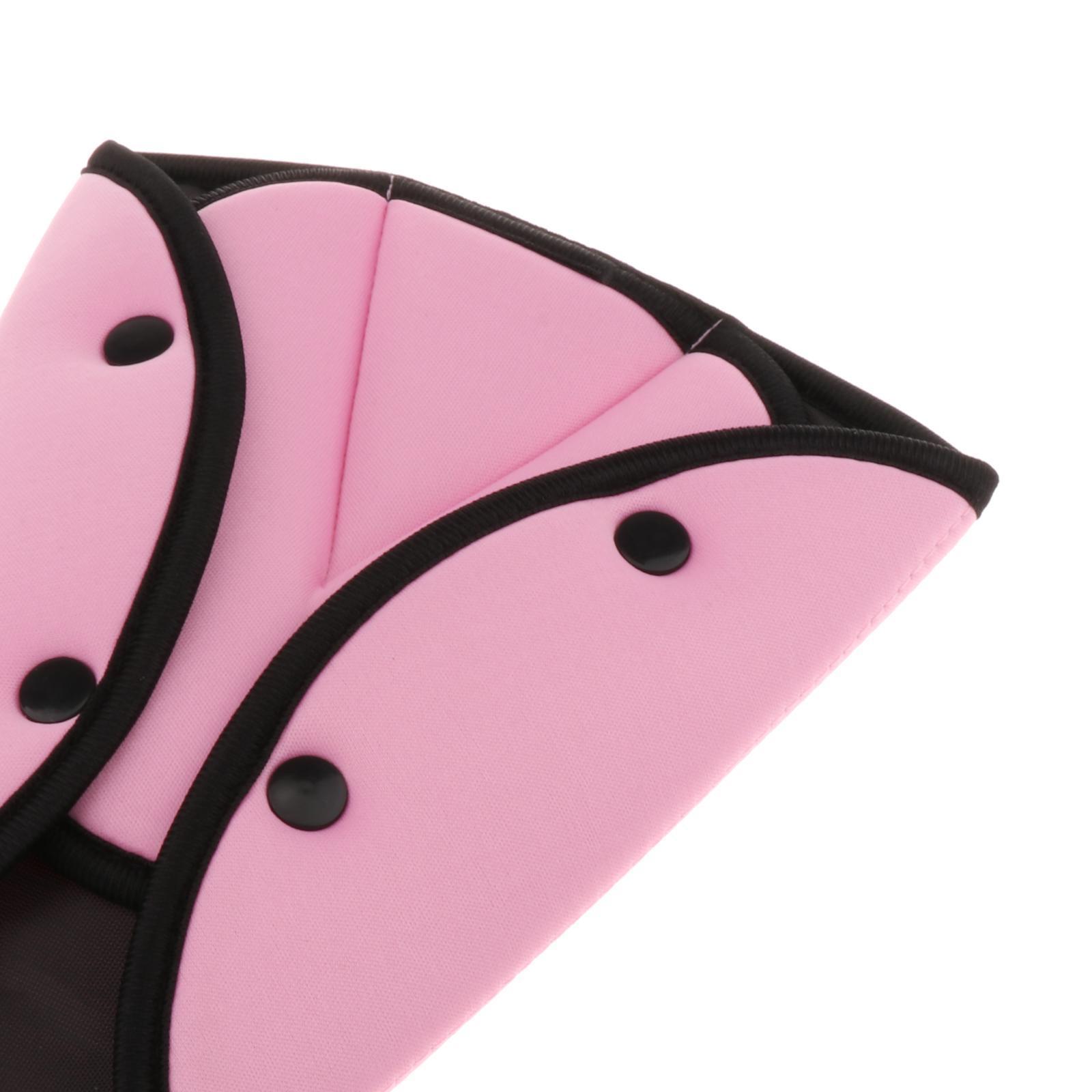 3X Kids Car Safety Seatbelt Adjuster Universal Seat Belt Triangle Holder Pink