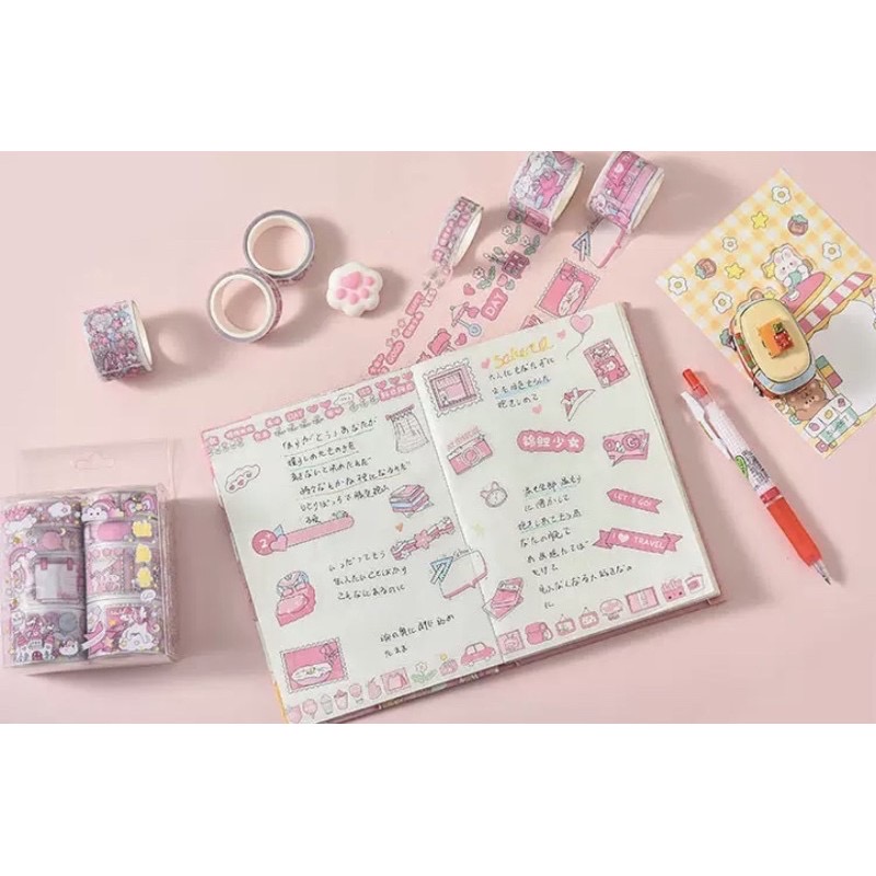 Set 8 sticker washi hình đễ thương