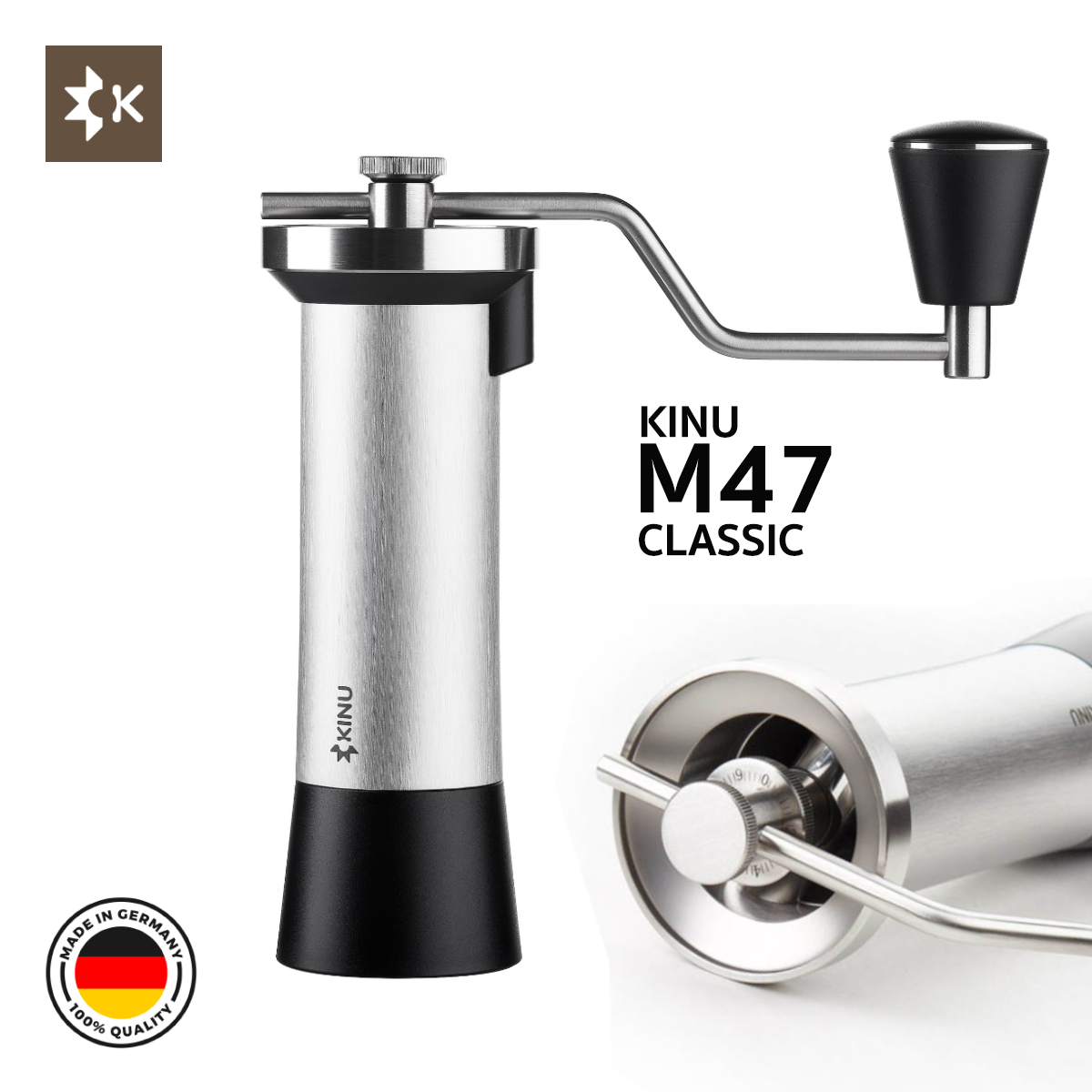 Cối xay cà phê bằng tay chuyên dụng espresso Kinu M47 Classic - Made in Germany - [ Hàng chính hãng - BH 5 năm ]