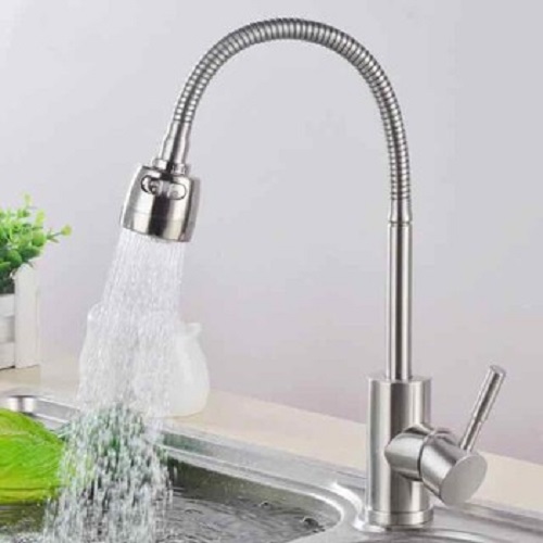 Hình ảnh Vòi rửa bát lò xo cần mềm nóng lạnh Valenza sus304 kèm dây cấp nước inox