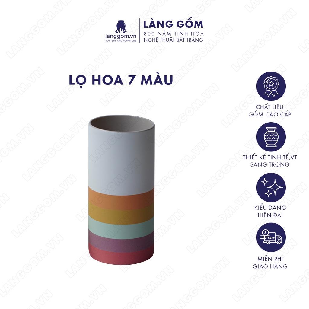 Bình hoa, lọ hoa Gốm sứ Bát Tràng cao cấp Men mát 7 màu dùng làm quà tặng, trang trí - Làng Gốm Bát Tràng