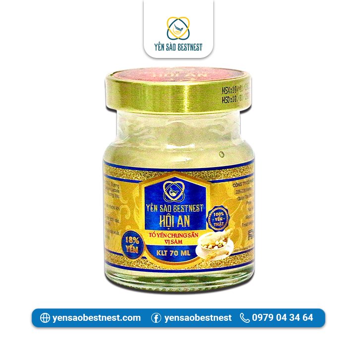 Tổ yến chưng sẵn BESTNEST HỘI AN 18% hương sâm
